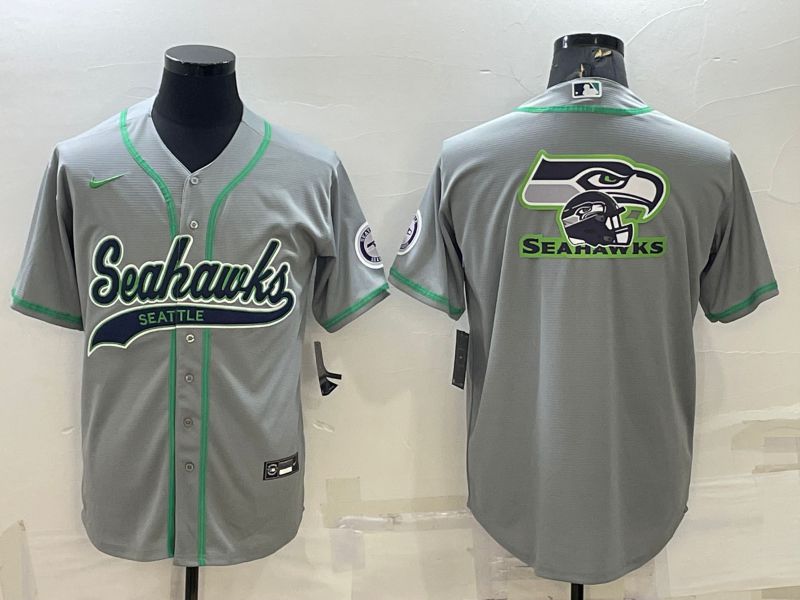Men Seattle Seahawks Blank Grey 2022 Nike Co branded NFL Jerseys->seattle seahawks->NFL Jersey